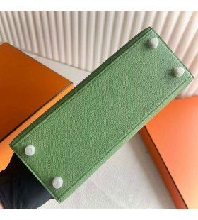 Kelly Epsom 3i Aguacate verde Hardware de Oro 25cm Completo hecho a Mano Ghw