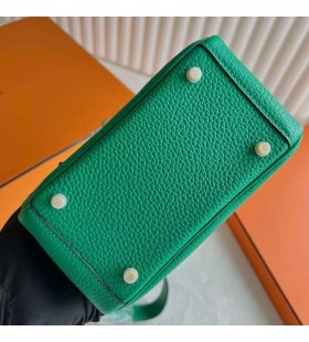 Mini Lindy Clemence 6W verde Menta Hardware de Oro 19cm Completo hecho a Mano Ghw