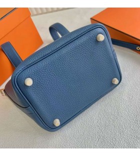 Picotin Clemence R2 Ãgata azul Hardware de Oro de 18 cm Completo hecho a Mano Ghw