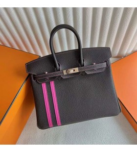 Birkin Togo & swift Ck47 de Chocolate y rosa Rosa Rosa de Oro de Hardware 35cm Completo hecho a Mano Rghw