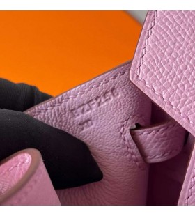 Birkin Sellier Epsom X9 malva, púrpura rosa de Plata de Hardware 25cm Completo hecho a Mano Phw