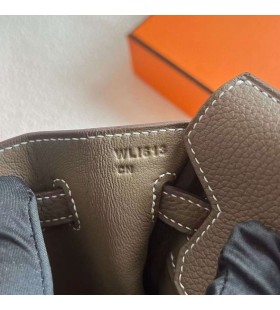 Birkin Togo Ck18 color cáñamo Gris Hardware de Oro 25cm Completo hecho a Mano Ghw