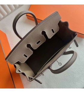 Birkin Togo Ck18 color cáñamo Gris Plata de Hardware 25cm Completo hecho a Mano Phw