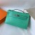 Kelly Pochette Mate de Cocodrilo Cocodrilo 6W verde Menta de Plata de Hardware 22cm Completo hecho a Mano Phw