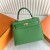 Kelly Epsom A8 verde Hierba de Oro de Hardware 25cm Completo hecho a Mano Ghw