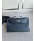 ميني كيلي pochette سويفت الأزرق النيلي الأجهزة الفضة PHW 22cm كامل اليدوية