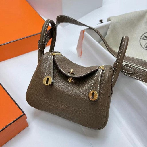 ليندي كليمنس Ck18 Etoupe رمادي الذهب الأجهزة Ghw 20cm كامل اليدوية