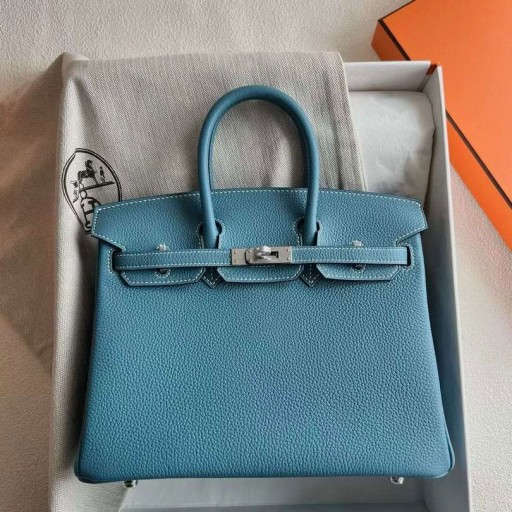 بيركين توغو Ck75 الجينز الأزرق الفضة الأجهزة 25cm كامل اليدوية Phw