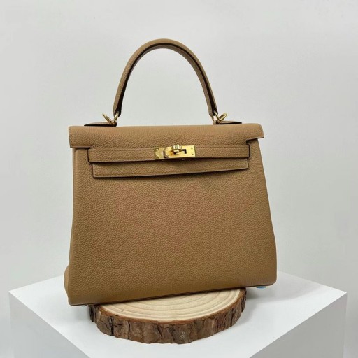 Kelly Togo 0M čaj barva Zlatá Hardware 25cm Plný Handmade