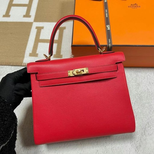 Kelly Swift S3 Bright červené Zlato Hardware 25cm Plný Handmade