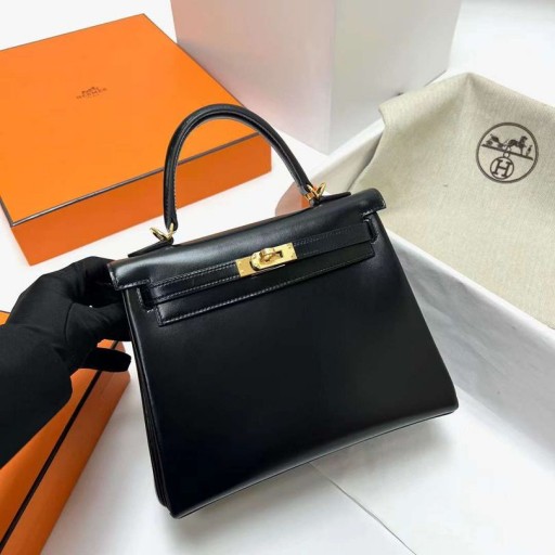 Kelly Box Ck89 Černé Zlato Hardware Ghw 25cm Plný Handmade