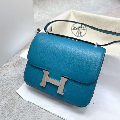 Constance Evercolor W0 Vert Bosphore Stříbrný Hardware Phw 18cm Plný Handmade