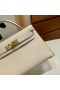 Mini Kelly Epsom i2 Krémově bílé Zlato Hardware 19cm Plná Ruční práce