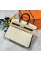 Birkin Togo White & Black Rose Gold Hardware 25cm Plný Handmade