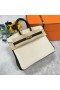 Birkin Togo White & Black Rose Gold Hardware 25cm Plný Handmade
