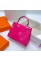 Kelly Lesklé Porosus Krokodýl Hluboké candy pink Gold Hardware Ghw 25cm Plný Handmade