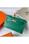 Mini Kelly Pochette Swift U4 Vert Vertigo Zlatý Hardware Ghw 22cm Plný Handmade