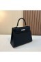 Kelly Epsom Ck89 Äerná StÅÃbrná Hardware 25cm Plné RuÄnà Phw
