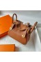 Mini Lindy Clemence Ck37 Zlaté Hnědá Zlatá Hardware 19cm Plná Ruční Ghw