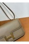 Constance elan Epsom Ck18 Etoupe Grey Gold Hardware 23cm Plná Ruční Ghw