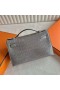 Mini Kelly Pochette Lesklý Alligator krokodýl 0V Crystal grey Stříbrný Hardware 22cm Plné Ruční Phw
