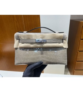 Mini kelly pochette Alig&Atilde;&iexcl;tor leskl&Atilde;&copy; ck81 Gris T St&Aring;&Atilde;&shy;brn&Atilde;&frac12; Hardware PHW 22cm Pln&Atilde;&frac12; Handmade