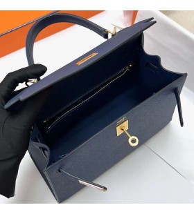 Kelly Epsom Ck73 Gem Modrá Zlatá Hardware Ghw 25cm Plný Handmade