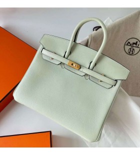 Birkin Swift 0S SvÄtle Zelená Zlatý Hardware Ghw 25cm Plný Handmade