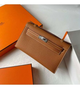 Kelly Pochette Epsom Ck37 dozlatova St&Aring;&Atilde;&shy;brn&Atilde;&frac12; Hardware 22cm Pln&Atilde;&copy; Ru&Auml;n&Atilde;&shy; Phw