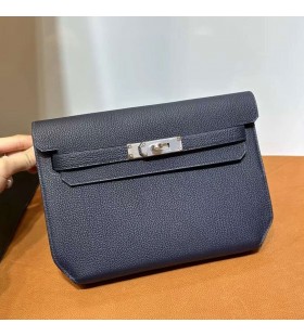 Kelly Depeches Epsom 2Z midnight blue Stříbrný Hardware 25cm Plné Ruční Phw