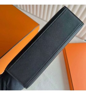 Mini Kelly Pochette Swift Ck89 Černá Stříbrná Hardware 25cm Plné Ruční Phw