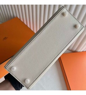 Kelly Epsom Ck10 krÃ©movÄ› BÃ­lÃ¡ & ÄŒernÃ¡ ZlatÃ½ Hardware 25cm PlnÃ© Ghw RuÄnÄ›