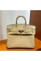Birkin Togo S2 Lys Khaki Sølv Hardware 25cm Fuld Håndlavet Phw