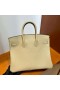 Birkin Togo S2 Lys Khaki Sølv Hardware 25cm Fuld Håndlavet Phw