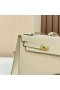 Kelly Desordre Epsom Ck10 Cremet Hvid Guld Hardware 20cm Fuld Håndlavet Ghw