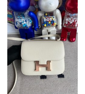 Constance Epsom ck10 Craie Rose Gold Hardware 18cm Fuld HÃ¥ndlavet