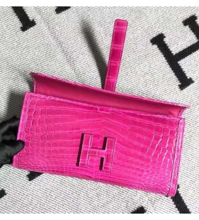 jige skinnende krokodille Mat Rose rÃ¸d tegnebog 29cm Fuld HÃ¥ndlavet