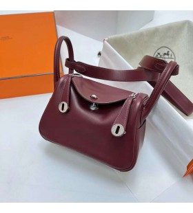 Lindy Mini Swift Ck55 Mørk Rød Sølv Hardware Phw 19cm Fuld Håndlavet