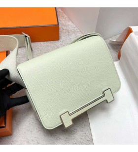 Geta Chevre 0S Lys Grøn Sølv Hardware Phw 20cm Fuld Håndlavet
