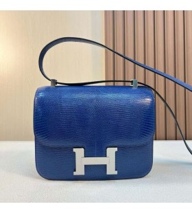 Constance Firben Ck73 Perle Blå Sølv Hardware 24cm Fuld Håndlavet Phw