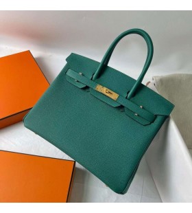 Birkin Epsom Z6 Malakit grÃ¸n Guld Hardware 30cm Fuld HÃ¥ndlavet Ghw