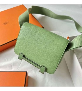 Geta Chever i3 Avocado grøn Sølv Hardware 20cm Fuld Håndlavet Phw