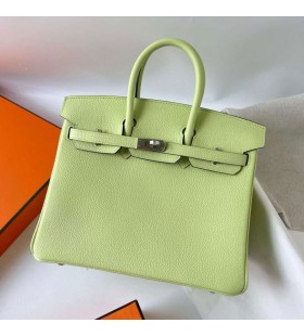 Birkin Togo Y6 Friske GrÃ¸nne SÃ¸lv Hardware 25cm Fuld HÃ¥ndlavet Phw