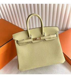 Birkin Togo 1Z Lys Gul Guld Hardware 25cm Fuld H&Atilde;&yen;ndlavet Ghw