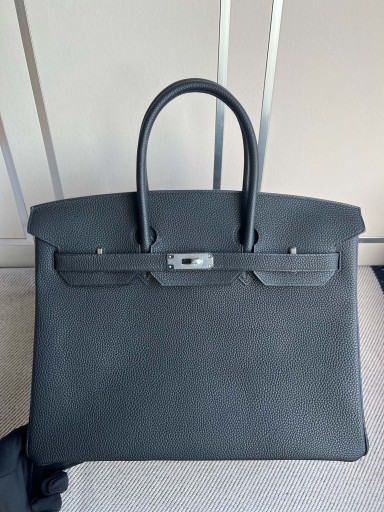 Birkin togo ck89 Noir Zilver Hardware PHW 35cm Volledig Handgemaakt