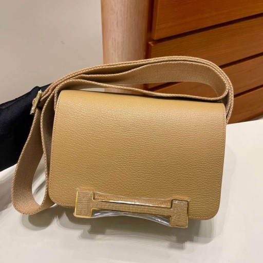 Nieuwe Geta Chevre 0M Koffie kleur Goud Hardware 20cm Volledig Handgemaakt