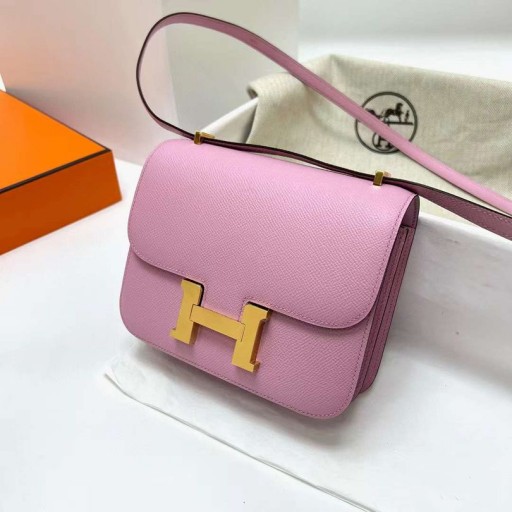 Constance Epsom X9 mallow paars Goud Hardware Ghw 18cm Volledig Handgemaakt