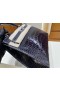 Kelly Alligator glanzend indigo Blauw Zilver Hardware PHW 25cm Volledig Handgemaakt