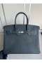 Birkin togo ck89 Noir Zilver Hardware PHW 35cm Volledig Handgemaakt
