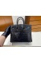 Birkin Porosus glanzend ck89 Noir Gouden Hardware 25cm Volledig Handgemaakt